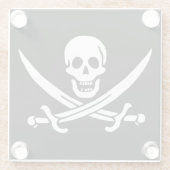 Piratenflagge Skull Crossed Schwerter Glasuntersetzer (Rückseite)