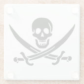 Piratenflagge Skull Crossed Schwerter Glasuntersetzer (Rückseite)