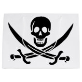 Piratenflagge Skull Crossed Schwerter Große Geschenktüte (Vorderseite)