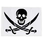Piratenflagge Skull Crossed Schwerter Große Geschenktüte (Rückseite)