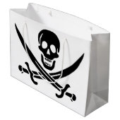 Piratenflagge Skull Crossed Schwerter Große Geschenktüte (Rückseite Schrägansicht)