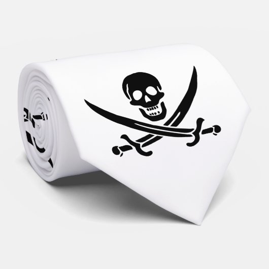 Piratenflagge Skull Crossed Schwerter Krawatte (Gerollt)