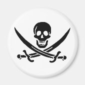 Piratenflagge Skull Crossed Schwerter Magnet (Vorne)