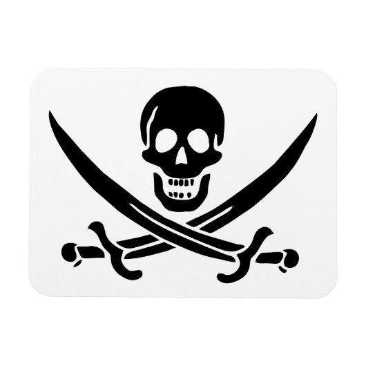 Piratenflagge Skull Crossed Schwerter Magnet (Horizontal)