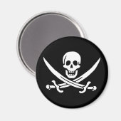 Piratenflagge Skull Crossed Schwerter Magnet (Vorderseite/Rückseite)