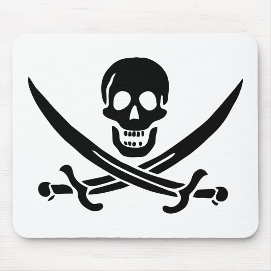 Piratenflagge Skull Crossed Schwerter Mousepad (Vorne)