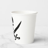 Piratenflagge Skull Crossed Schwerter Pappbecher (Rückseite)