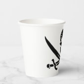 Piratenflagge Skull Crossed Schwerter Pappbecher (Vorderseite)