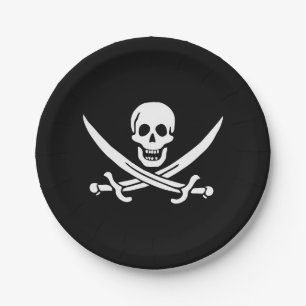 Piratenflagge Skull Crossed Schwerter Pappteller