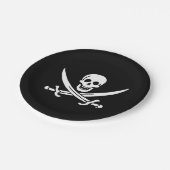 Piratenflagge Skull Crossed Schwerter Pappteller (Schrägansicht)