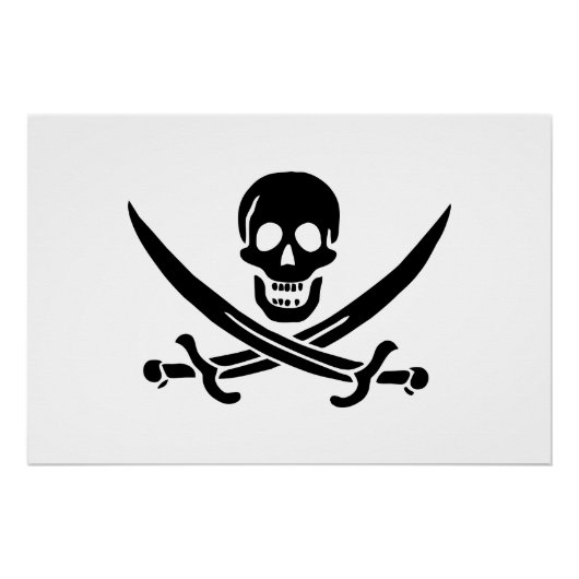 Piratenflagge Skull Crossed Schwerter Poster (Vorderseite)