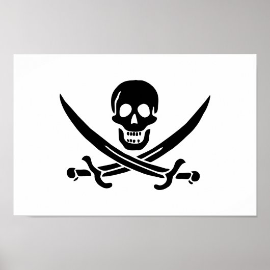 Piratenflagge Skull Crossed Schwerter Poster (Vorne)