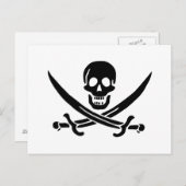 Piratenflagge Skull Crossed Schwerter Postkarte (Vorne/Hinten)