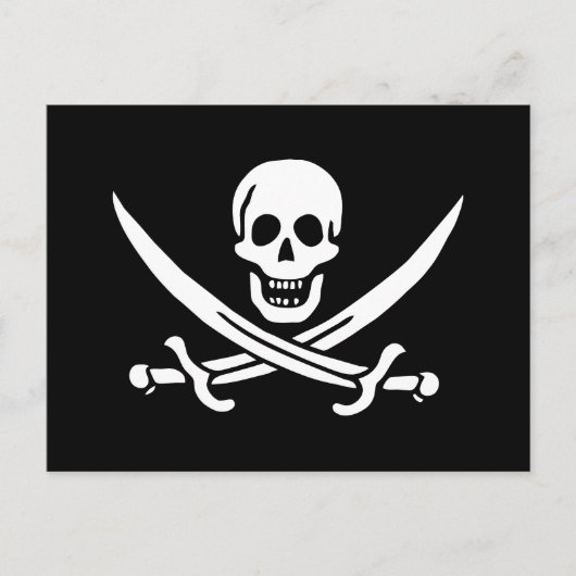 Piratenflagge Skull Crossed Schwerter Postkarte (Vorderseite)