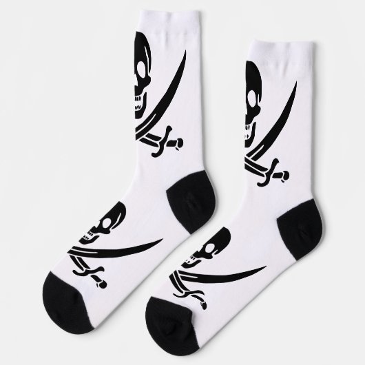 Piratenflagge Skull Crossed Schwerter Socken (Linkes Detail)