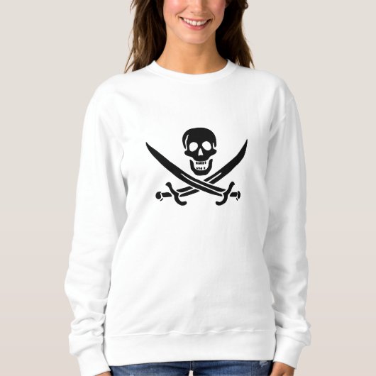 Piratenflagge Skull Crossed Schwerter Sweatshirt (Vorderseite)