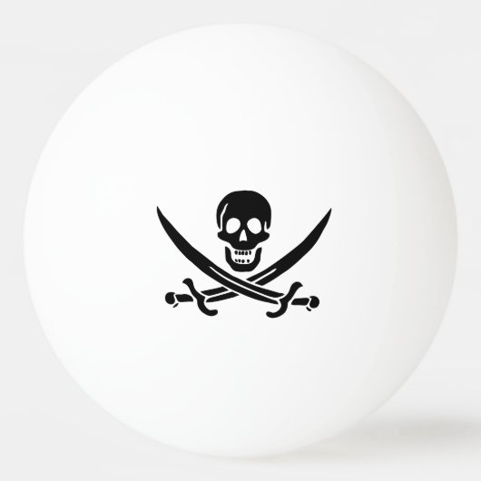 Piratenflagge Skull Crossed Schwerter Tischtennisball (Vorderseite)