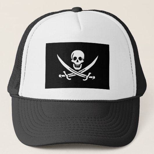Piratenflagge Skull Crossed Schwerter Truckerkappe (Vorderseite)