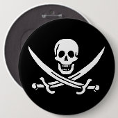 Piratenflagge Skull & Schwerter Jack Calico Button (Vorne & Hinten)