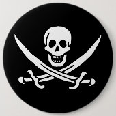 Piratenflagge Skull & Schwerter Jack Calico Button (Vorderseite)