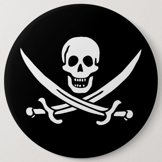 Piratenflagge Skull & Schwerter Jack Calico Button (Vorderseite)