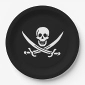Piratenflagge Skull & Schwerter Jack Calico Pappteller (Vorderseite)