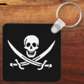 Piratenflagge Skull & Schwerter Jack Calico Schlüsselanhänger (Rückseite)