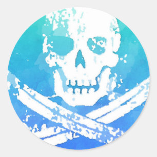 Piratenflagge Skull Sword Runder Aufkleber