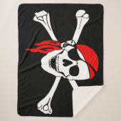 PIRATENFLAGGE SKULL und CROSS BONES Sherpadecke (Vorderseite)