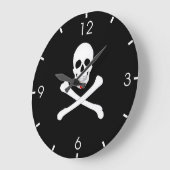 Piratenflagge (Skull und Crossbones) (Piratenflagg Große Wanduhr (Winkel)