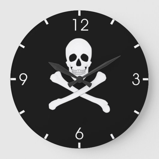 Piratenflagge (Skull und Crossbones) (Piratenflagg Große Wanduhr (Vorderseite)
