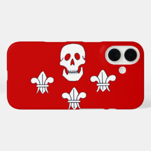 PIRATENFLAGGE SKULL UND DREI LIES FLAG Red White iPhone 16 Hülle