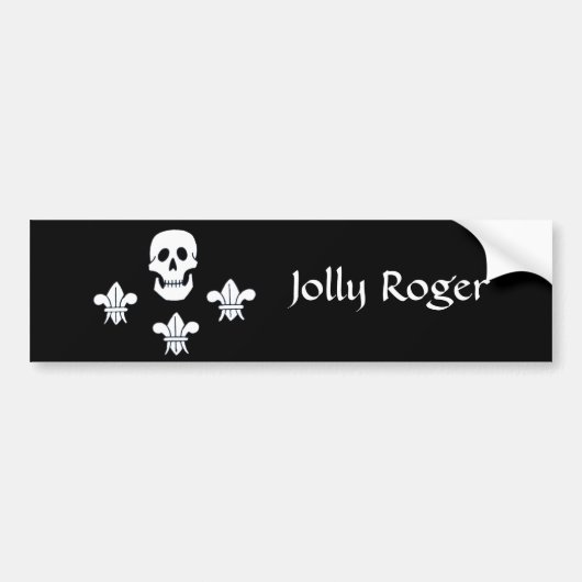 PIRATENFLAGGE SKULL UND DREI LILIES FLAG AUTOAUFKLEBER (Vorne)