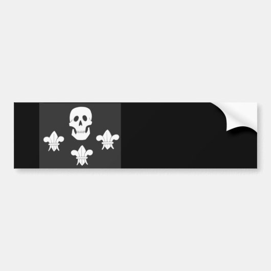 PIRATENFLAGGE SKULL UND DREI LILIES FLAG AUTOAUFKLEBER (Vorne)