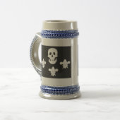 PIRATENFLAGGE SKULL UND DREI LILIES FLAG BIERGLAS (Vorderseite Links)
