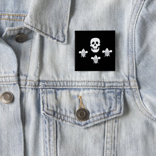 PIRATENFLAGGE SKULL UND DREI LILIES FLAG BUTTON (Beispiel)