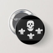 PIRATENFLAGGE SKULL UND DREI LILIES FLAG BUTTON (Vorne & Hinten)