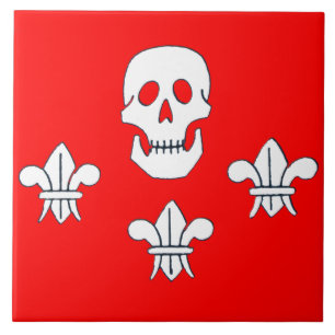PIRATENFLAGGE SKULL UND DREI LILIES FLAG FLIESE