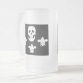 PIRATENFLAGGE SKULL UND DREI LILIES FLAG MATTGLAS BIERGLAS (Vorderseite Links)
