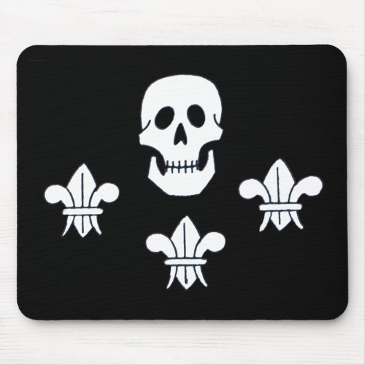 PIRATENFLAGGE SKULL UND DREI LILIES FLAG MOUSEPAD (Vorne)