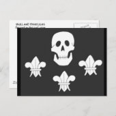 PIRATENFLAGGE SKULL UND DREI LILIES FLAG POSTKARTE (Vorne/Hinten)