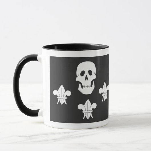 PIRATENFLAGGE SKULL UND DREI LILIES FLAG TASSE (Links)