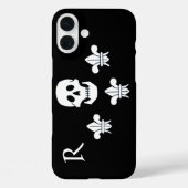 PIRATENFLAGGE SKULL UND DREI LILIES FLAGMONOGRAM Case-Mate iPhone HÜLLE (Rückseite)