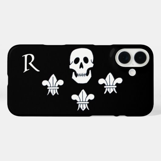 PIRATENFLAGGE SKULL UND DREI LILIES FLAGMONOGRAM Case-Mate iPhone HÜLLE (Rückseite (Horizontal))