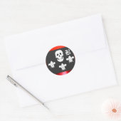 PIRATENFLAGGE SKULL UND DREI LILIES FLAGMONOGRAM RUNDER AUFKLEBER (Umschlag)