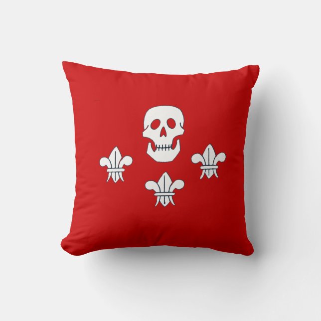PIRATENFLAGGE SKULL UND FLEUR DE LISE FLAG, KISSEN (Vorderseite)
