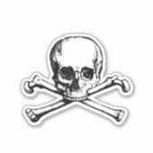 Piratenflagge Skull und Kreuzknochen Pirate Aufkleber (Vorderseite)