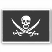 Piratenflagge Skull und Piratenflagge der Schwerte Aufkleber (Vorderseite)