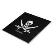 Piratenflagge Skull und Schwerter-Piratenflagge Fliese (Seite)