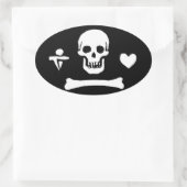 Piratenflagge Stede Bonnet Ovaler Aufkleber (Tasche)